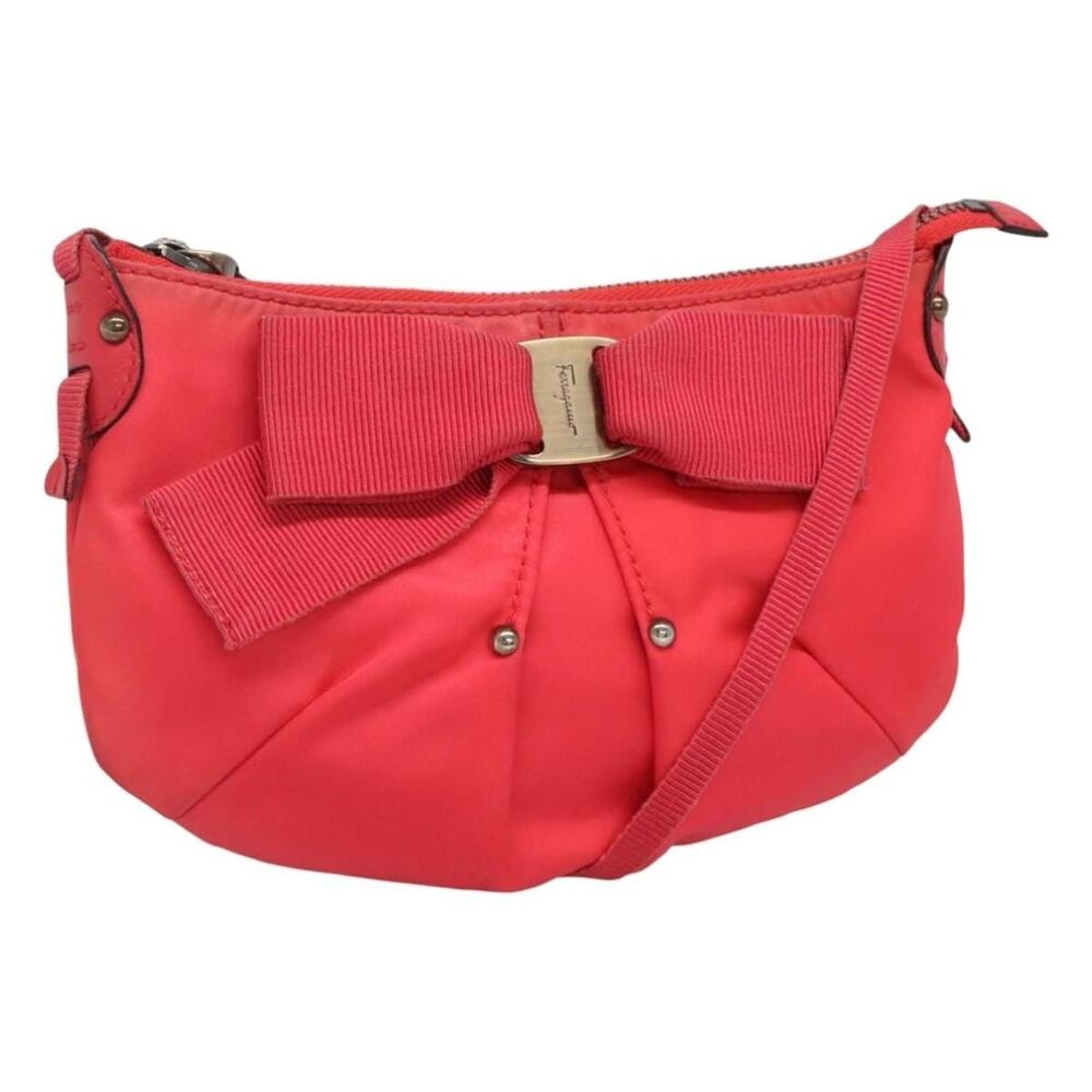 Salvatore Ferragamo Nylon Shoulder Bag Pink